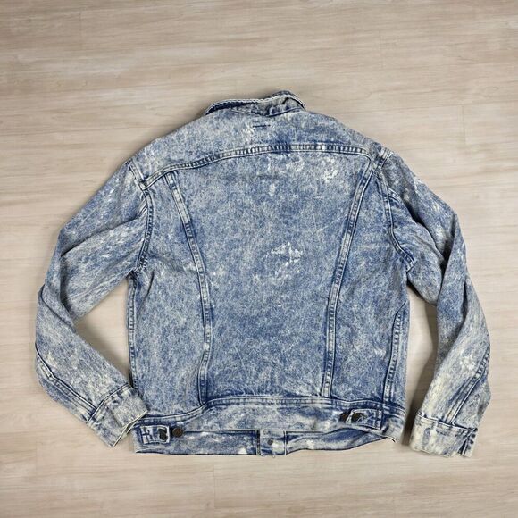 Vintage‎ Lee Acid Wash Denim Trucker Jacket PATD 153438 Blue USA Size Medium - Picture 2 of 9